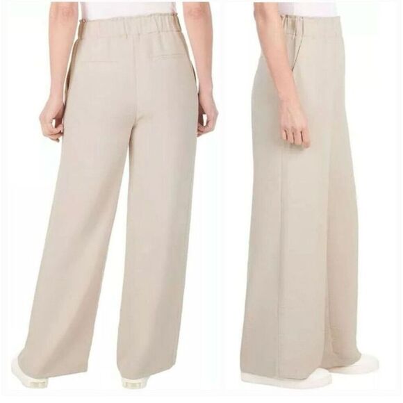 Hilary Radley Beige Pull On Wide Leg Pants Size XL New - Picture 1 of 7